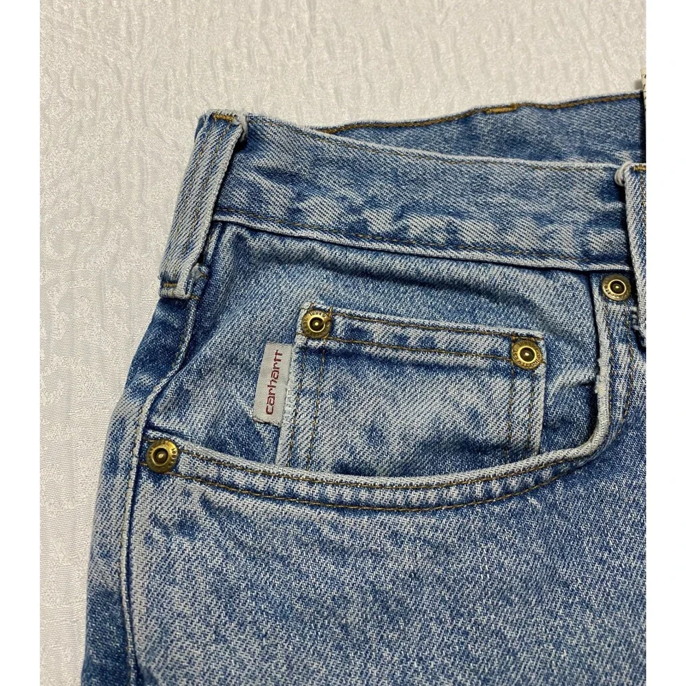 Carhartt B460‎ LVB Work Jeans Men's Size 36×34 Blue Relaxed Fit